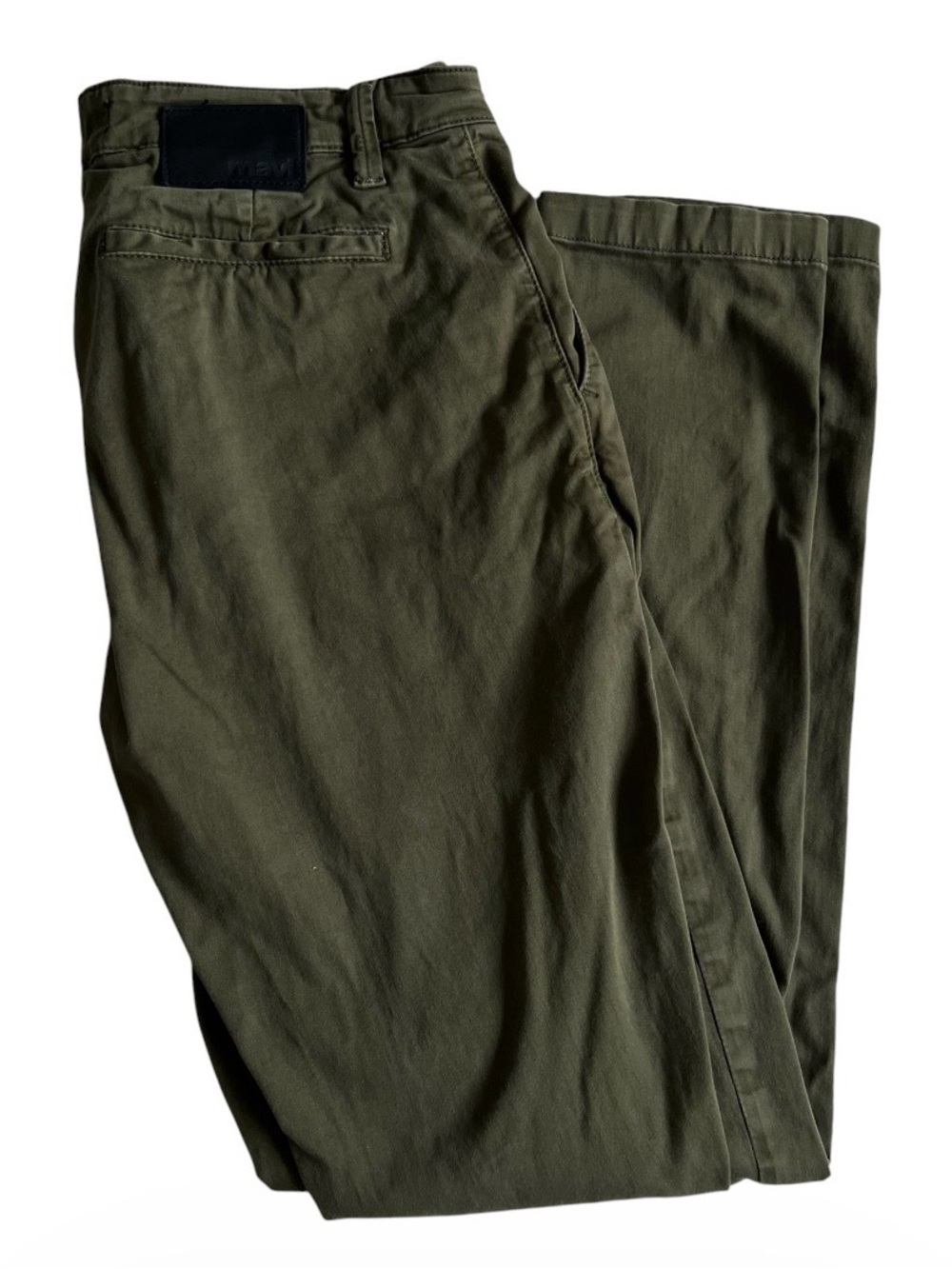 Mavi Slim Straight Chino Pants Mens 34x32 Green Khaki Edward 553 Stretch Cotton